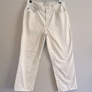 Women’s POLO JEANS Cream High Rise Straight Mom‎ Fit Jean Size 10 Preppy Classic